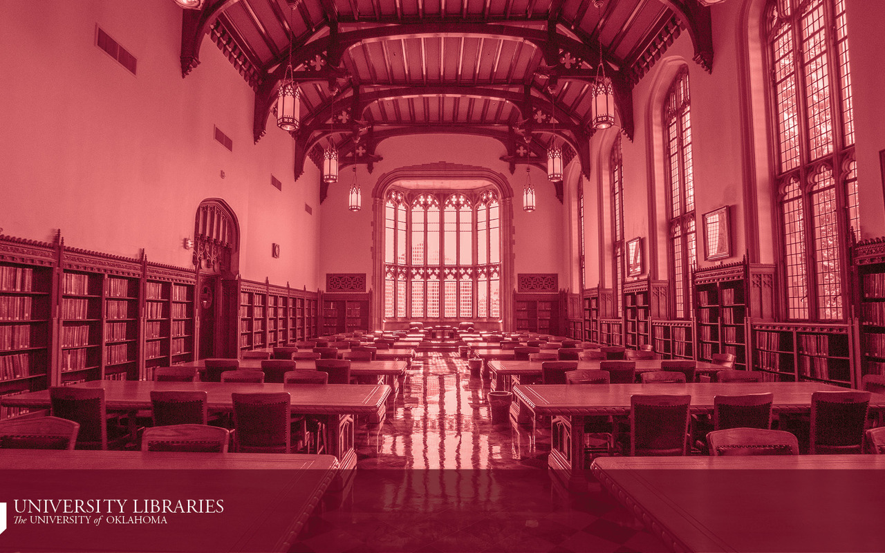 red tinted image of Great Reading Room 